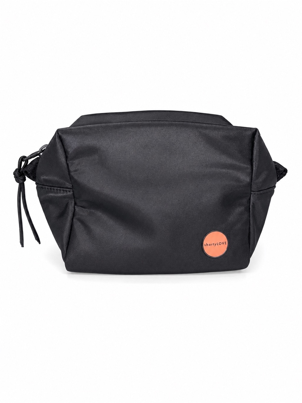 Shorty Love Stevie Small Cosmetic Travel Bag Black Nylon 3 Compartment Zip Pouch